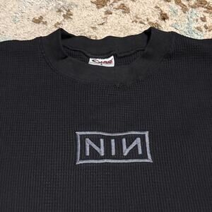 Vintage NIN Nine Inch Nails Waffle Knit Shirt Size Large Object Merch 2000s